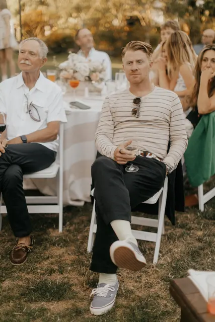 Guests watching the wedding speeches
