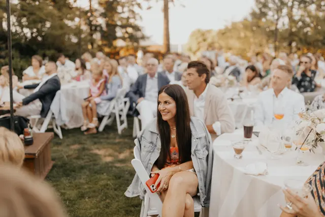 Family and friends at the reception tables
