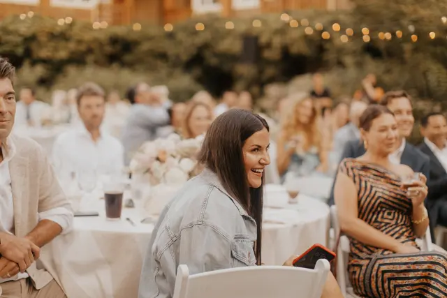 Guests enjoying the wedding speeches