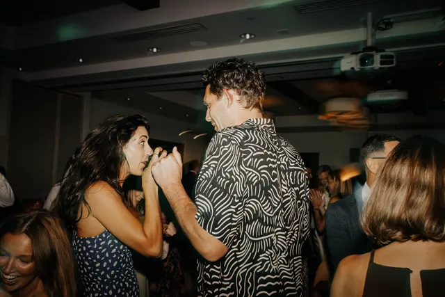 Guests celebrating on the dance floor