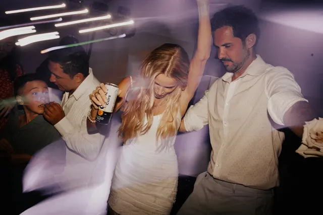 Katie and Danny dancing with their guests