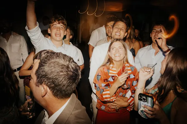 Guests celebrating late at the after party