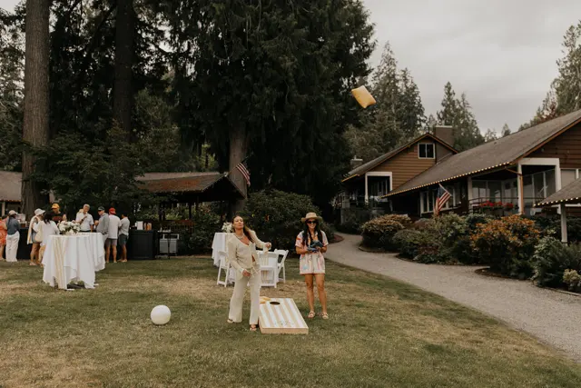 Lawn games set up at Kelly Beach Club