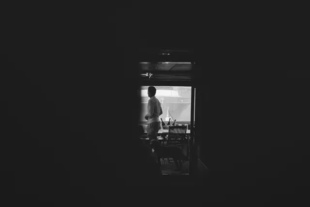 A view through the boat cabin