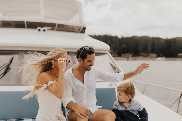 Family enjoying the boat ride