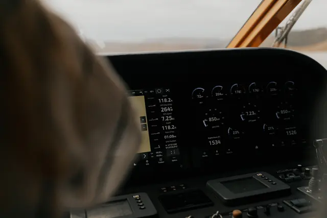 The boat navigation controls