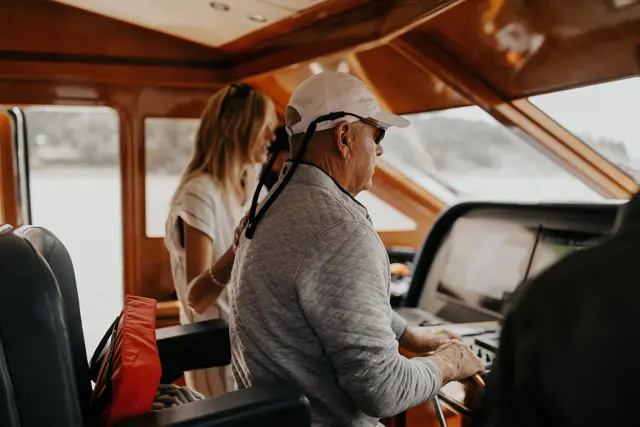 Family in the wheelhouse