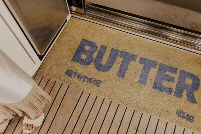 A welcome mat aboard the boat
