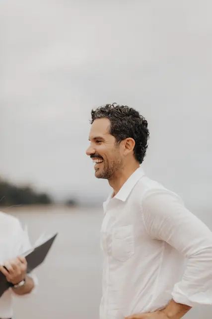 Danny reacting during the wedding ceremony