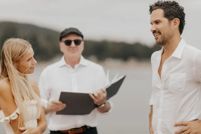 Danny reacting during the wedding ceremony