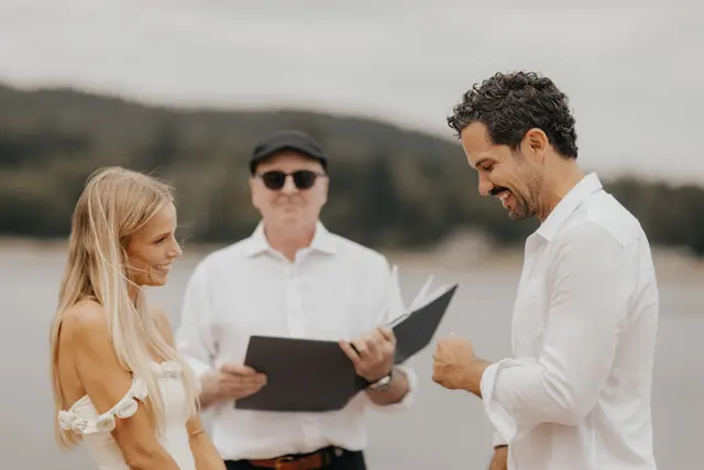 Danny reacting during the wedding ceremony