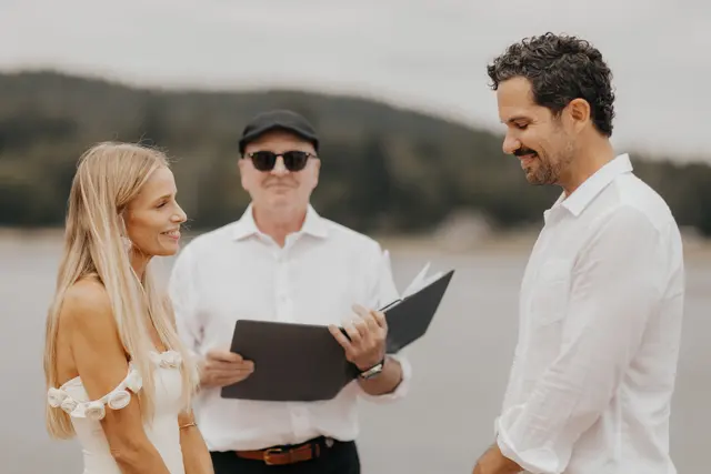Danny reacting during the wedding ceremony