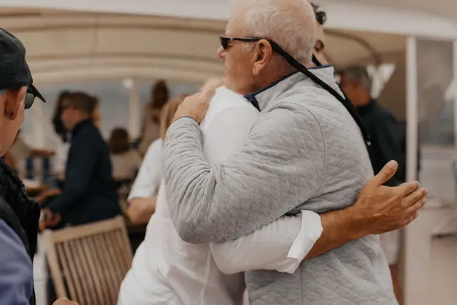 Hugs and congratulations from family