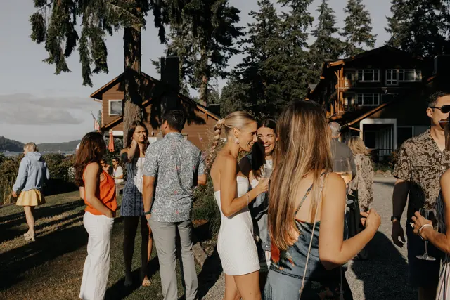 The wedding celebration at Alderbrook