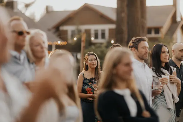 Guests gathered at the welcome dinner
