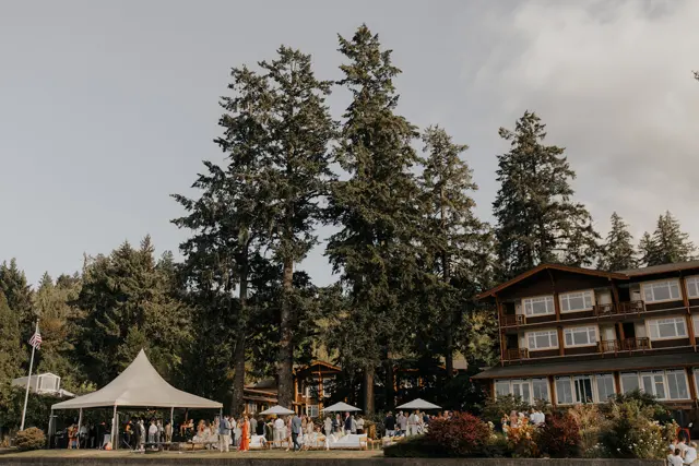 The wedding reception at Alderbrook