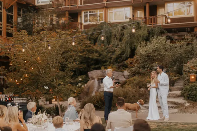 Katie and Danny celebrating at Alderbrook