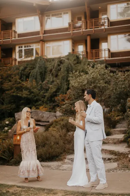 Wedding toasts and celebrations at Alderbrook