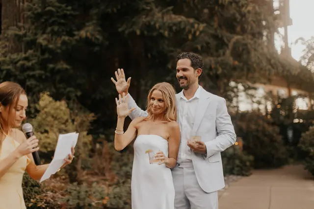 Wedding toasts and celebrations at Alderbrook