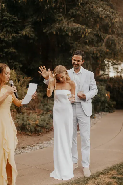 Wedding toasts and celebrations at Alderbrook