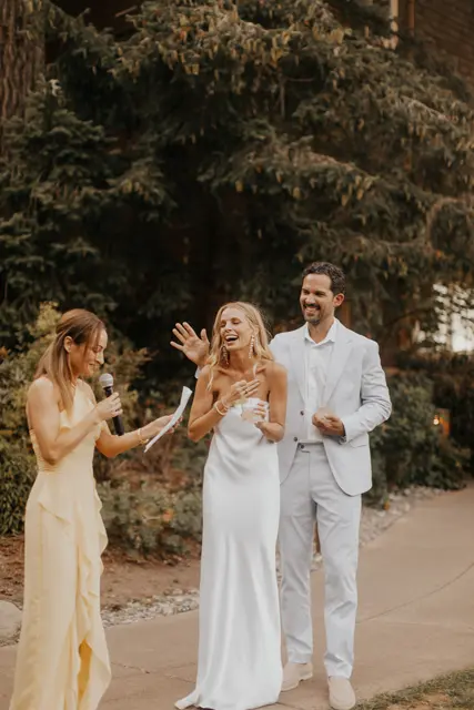 Wedding toasts and celebrations at Alderbrook