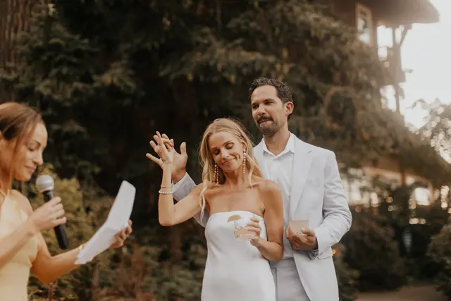 Wedding toasts and celebrations at Alderbrook