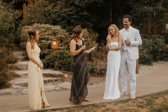 Wedding toasts and celebrations at Alderbrook