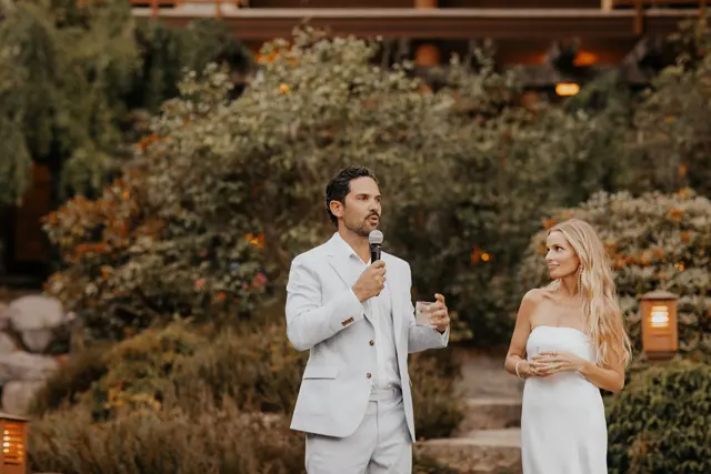Wedding toasts and celebrations at Alderbrook