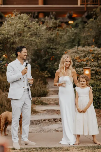 Wedding toasts and celebrations at Alderbrook