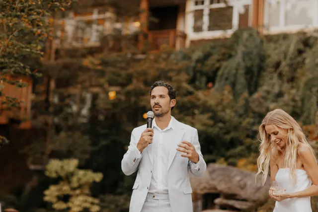 Wedding toasts and celebrations at Alderbrook