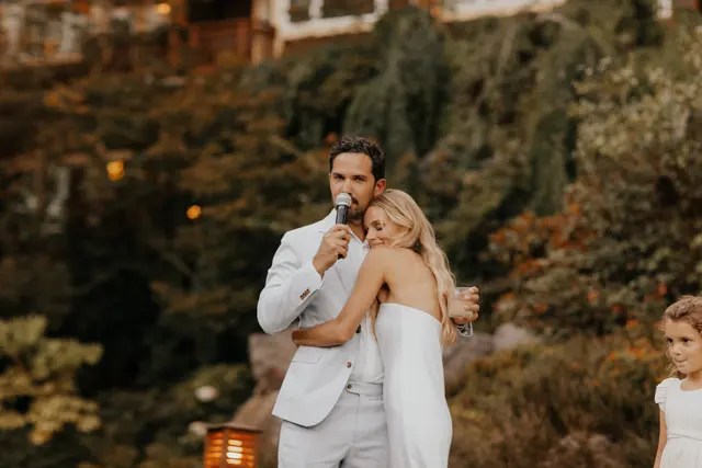 Wedding toasts and celebrations at Alderbrook