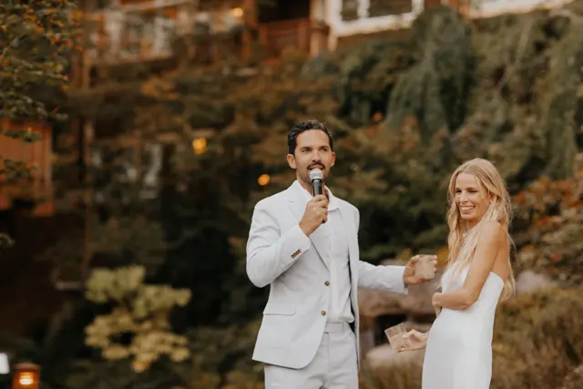 Wedding toasts and celebrations at Alderbrook