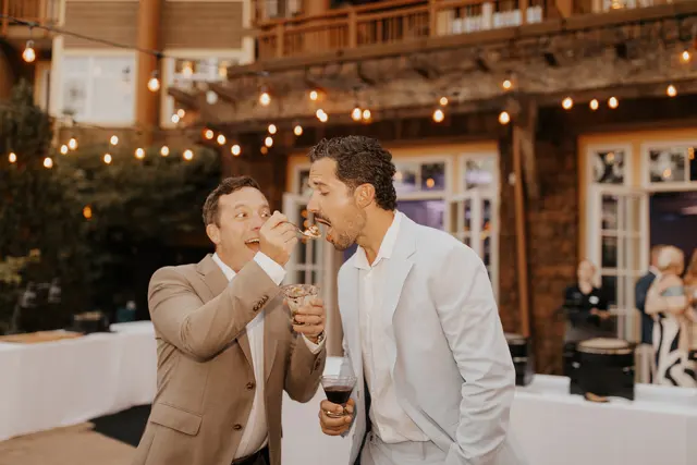 Wedding toasts and celebrations at Alderbrook