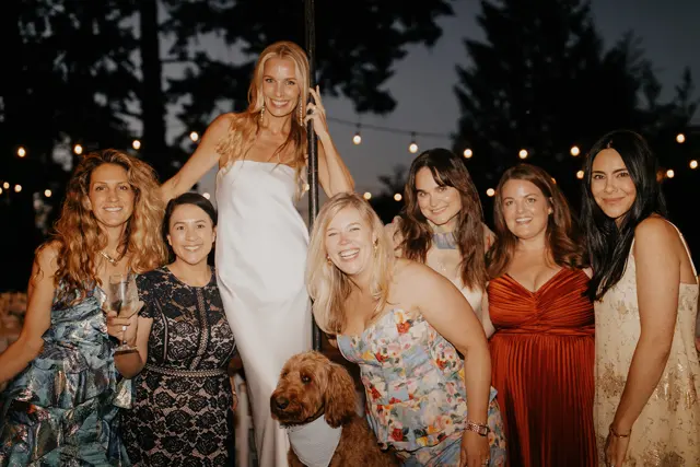 Wedding toasts and celebrations at Alderbrook