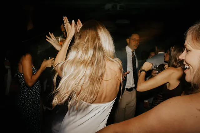 Dancing and celebrations at the wedding reception