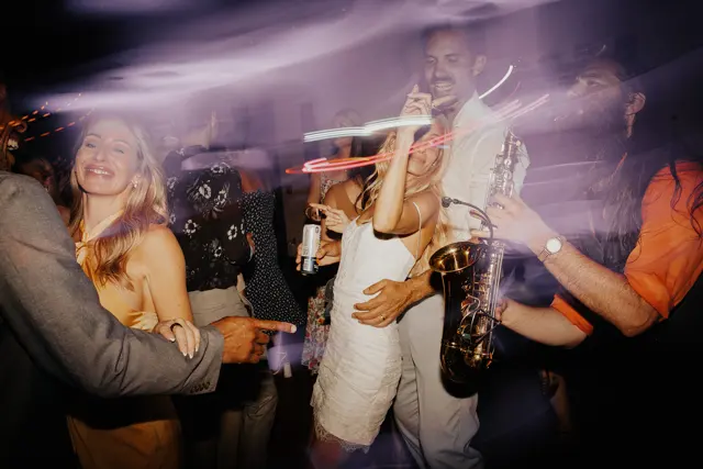Dancing and celebrations at the wedding reception