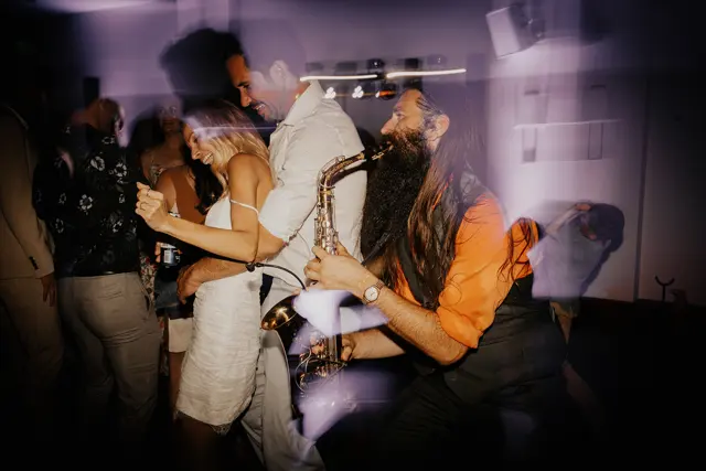 Dancing and celebrations at the wedding reception